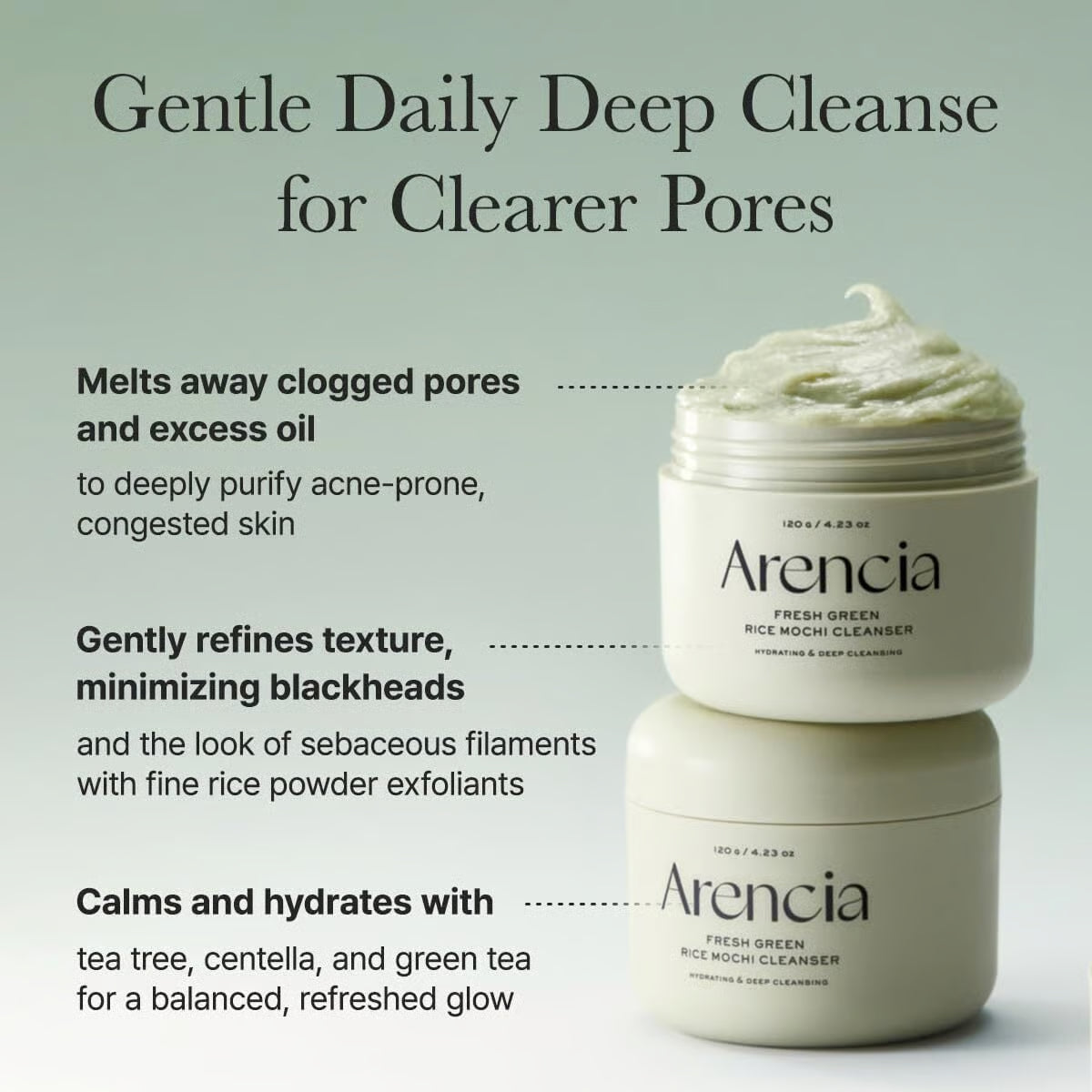 Arencia Fresh Green Rice Mochi Cleanser 120 g